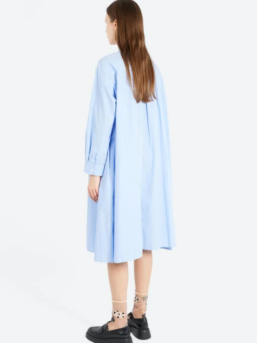 Online - Broadcloth Gathered Shirt Dress in Women Dresses