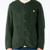 New - Collarless Fleece Jacket in Outerwear