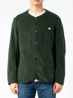 New - Collarless Fleece Jacket in Outerwear