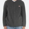 Outlet - Collarless Fleece Jacket in Charcoal Outerwear