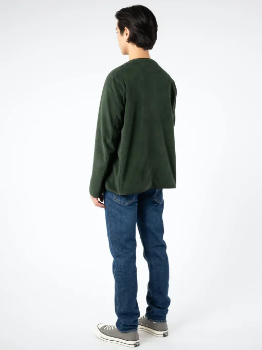 New - Collarless Fleece Jacket in Outerwear