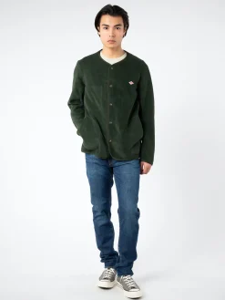 New - Collarless Fleece Jacket in Outerwear
