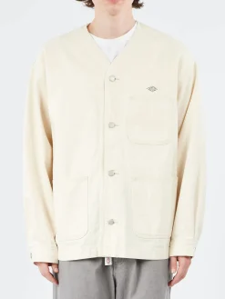 Discount - Cotton Drill Collarless Jacket in Outerwear