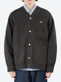 Outlet - Cotton Drill Collarless Jacket in Outerwear