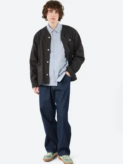 Outlet - Cotton Drill Collarless Jacket in Outerwear