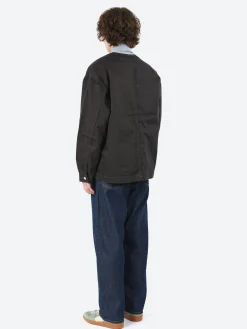 Outlet - Cotton Drill Collarless Jacket in Outerwear