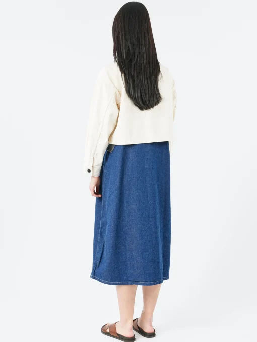 New - Cotton Drill Collarless Short Jacket in Women Outerwear