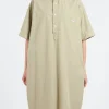 New - Cotton Poplin Pullover Shirt Dress in Leaf Green Women Dresses