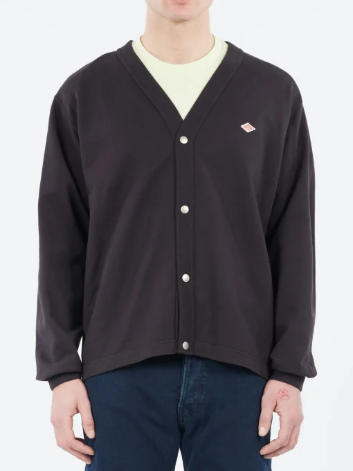 Fashion - Cotton Terry V-Neck Cardigan in Knitwear