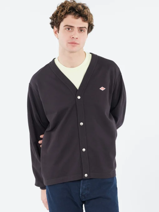 Fashion - Cotton Terry V-Neck Cardigan in Knitwear