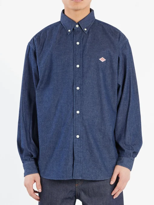 Clearance - Denim Button Down Shirt in Button-Ups
