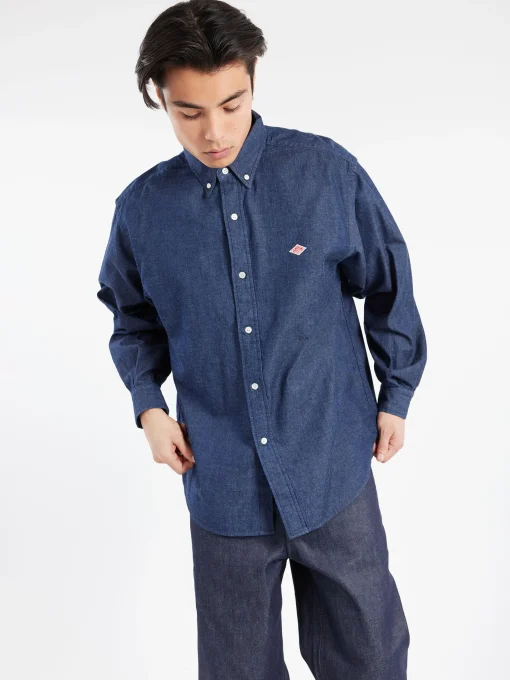 Clearance - Denim Button Down Shirt in Button-Ups