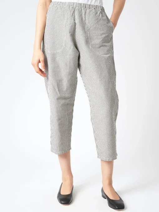 Online - Easy Pants in Black and Ecru Stripe Women Pants | Overalls & Jumpsuits