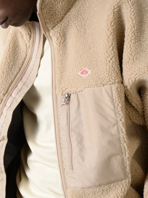 Best - Insulation Stand Collar Boa Jacket in Beige Outerwear