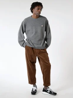 Outlet - Lambswool Crew Neck Knit Pullover in Charcoal Knitwear