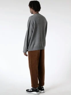 Outlet - Lambswool Crew Neck Knit Pullover in Charcoal Knitwear