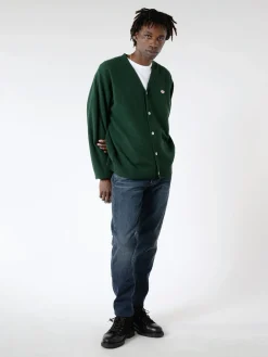 Best - Lambswool V-Neck Cardigan in Green Knitwear