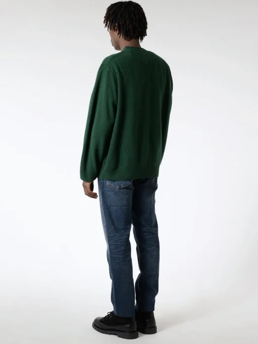 Best - Lambswool V-Neck Cardigan in Green Knitwear