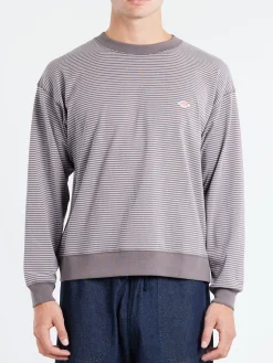 Outlet - Long Sleeve Sweat T-Shirt in Charcoal and White T-Shirts