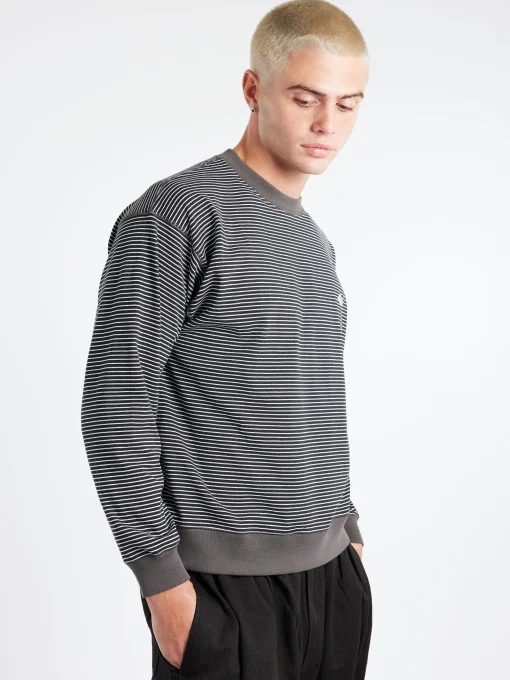 Clearance - Long Sleeve Sweat T-Shirt in Black and White T-Shirts