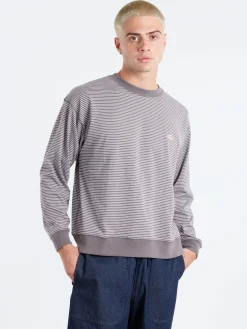 Outlet - Long Sleeve Sweat T-Shirt in Charcoal and White T-Shirts