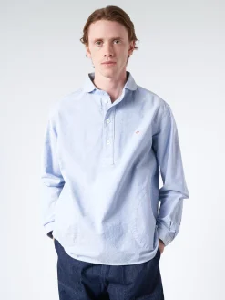 Clearance - Oxford Round Collar Pullover Shirt in Button-Ups