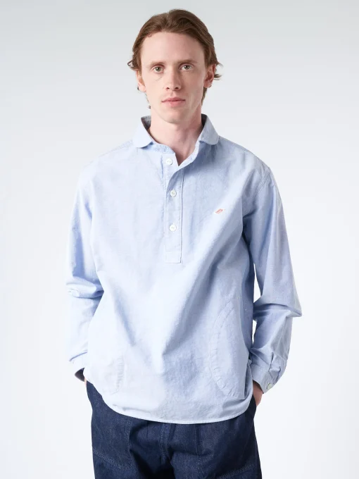 Clearance - Oxford Round Collar Pullover Shirt in Button-Ups