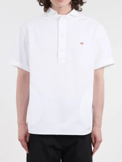 Hot - Round Collar Shirt in White Button-Ups