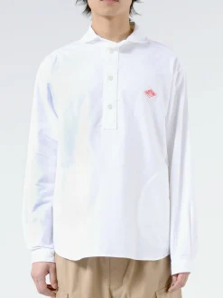 Discount - Round Collar Shirt in White Button-Ups