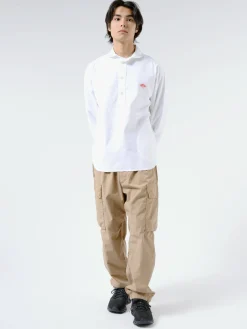 Discount - Round Collar Shirt in White Button-Ups