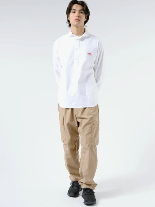 Discount - Round Collar Shirt in White Button-Ups