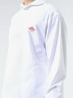 Discount - Round Collar Shirt in White Button-Ups