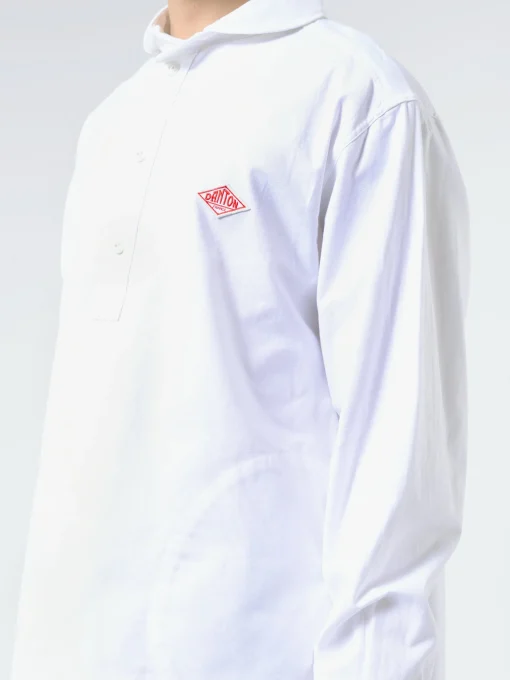 Discount - Round Collar Shirt in White Button-Ups