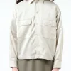 Sale - Shirt Short Jacket in Light Grey Women Outerwear