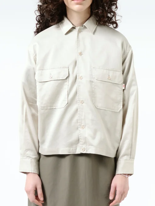 Sale - Shirt Short Jacket in Light Grey Women Outerwear