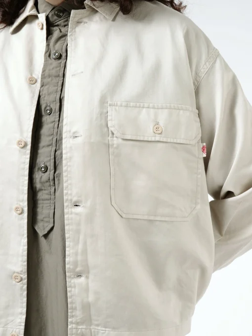 Sale - Shirt Short Jacket in Light Grey Women Outerwear