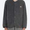Discount - Women's Collarless Fleece Jacket in Charcoal Grey Women Outerwear