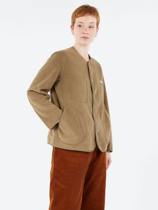 Clearance - Women's Collarless Fleece Jacket in Women Outerwear