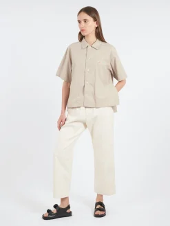 Clearance - Women's Cotton Poplin Half Sleeve Shirt in Women Tops & Blouses | Button-Ups