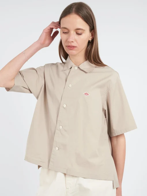 Clearance - Women's Cotton Poplin Half Sleeve Shirt in Women Tops & Blouses | Button-Ups