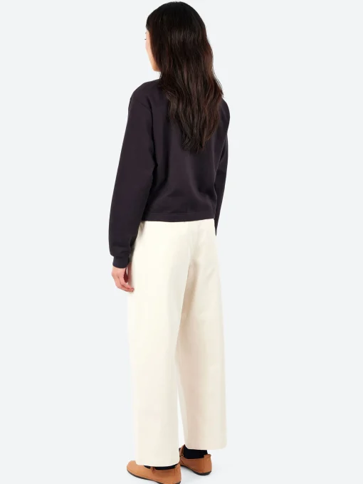New - Women's Cotton Terry Crew Neck Cardigan in Women Tops & Blouses | Sweatshirts