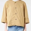 Fashion - Women's Cotton Weather Collarless Short Jacket in Women Outerwear