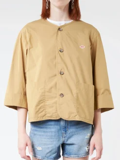 Fashion - Women's Cotton Weather Collarless Short Jacket in Women Outerwear