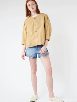 Fashion - Women's Cotton Weather Collarless Short Jacket in Women Outerwear