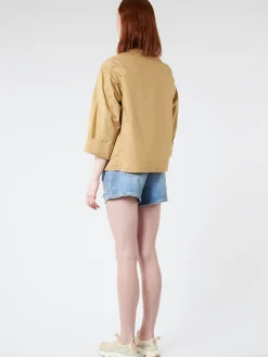 Fashion - Women's Cotton Weather Collarless Short Jacket in Women Outerwear