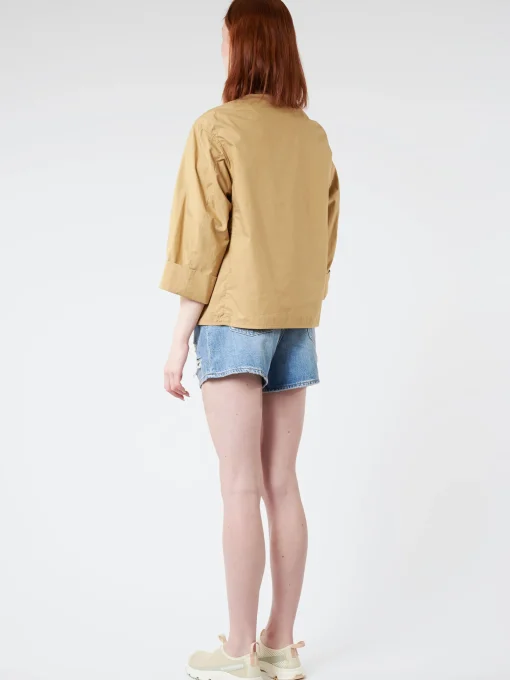 Fashion - Women's Cotton Weather Collarless Short Jacket in Women Outerwear