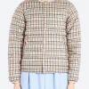 Hot - Women's Inner Down Crewneck Jacket in Orange and Beige Women Outerwear