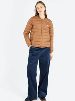 Online - Women's Inner Down Crewneck Jacket in Light Brown Women Outerwear
