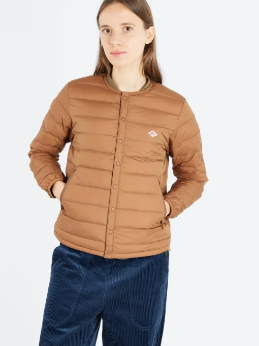 Online - Women's Inner Down Crewneck Jacket in Light Brown Women Outerwear