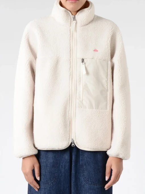 Sale - Women's Insulation Stand Collar Boa Jacket in Oyster White Women Overalls & Jumpsuits | Outerwear